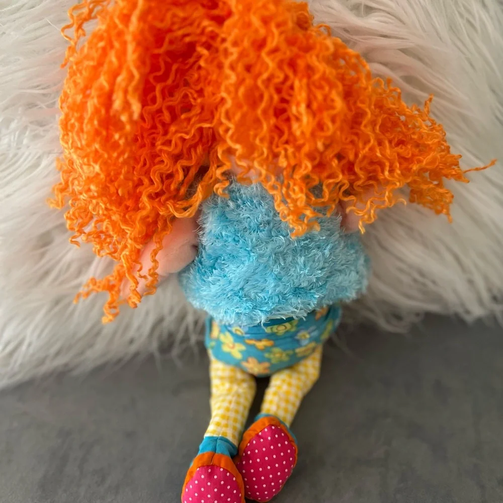 🌸⭐️☀️Ty Beanie Boppers Plush Doll with Orange Hair and Blue Vest